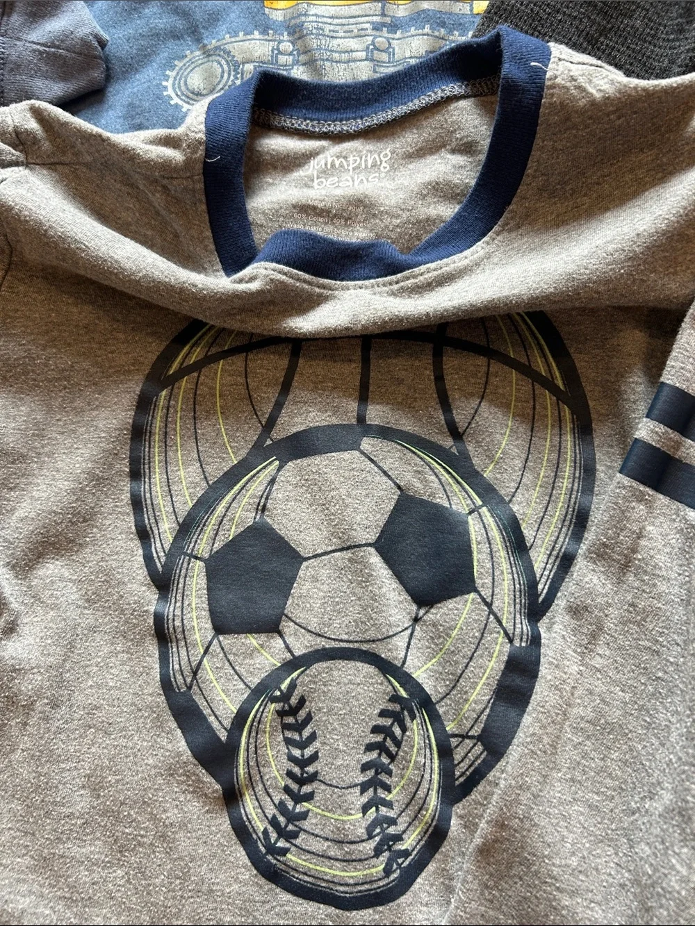 14 Boys Long-Sleeve Tee Lot 5T- Red, Green, Blue, Gray, Yellow, Maroon
